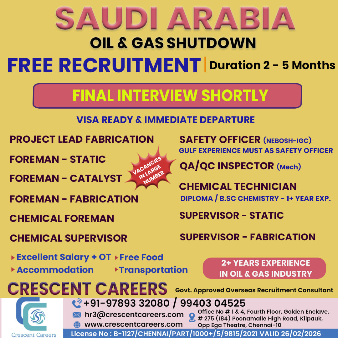 Saudi Arabia JOBS TO ABROAD
